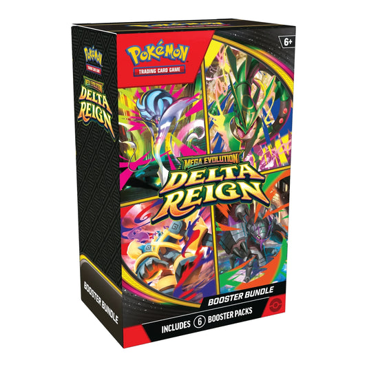 Pokémon TCG Mega Evolution Delta Reign Booster Bundle with 6 packs, front view