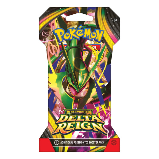 Pokémon TCG Mega Evolution Delta Reign Sleeved Booster Pack, Mega Rayquaza artwork front