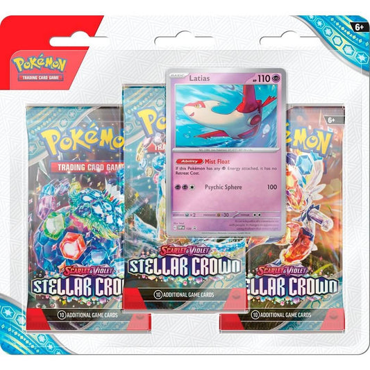 Pokemon TCG: Scarlet & Violet - Stellar Crown Three-Booster Pack Blister (Latias)