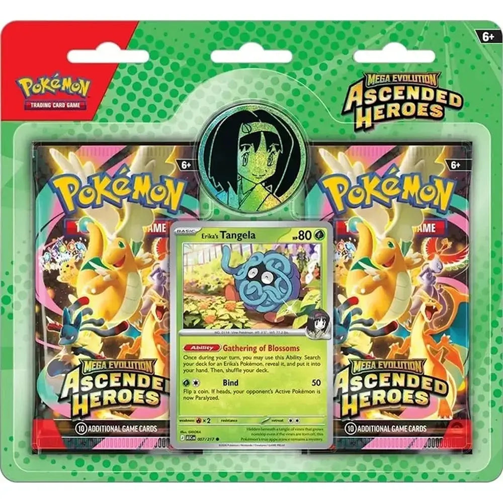 Pokemon TCG: Mega Evolution - Ascended Heroes 2-Pack Blister (Erika's Tangela)