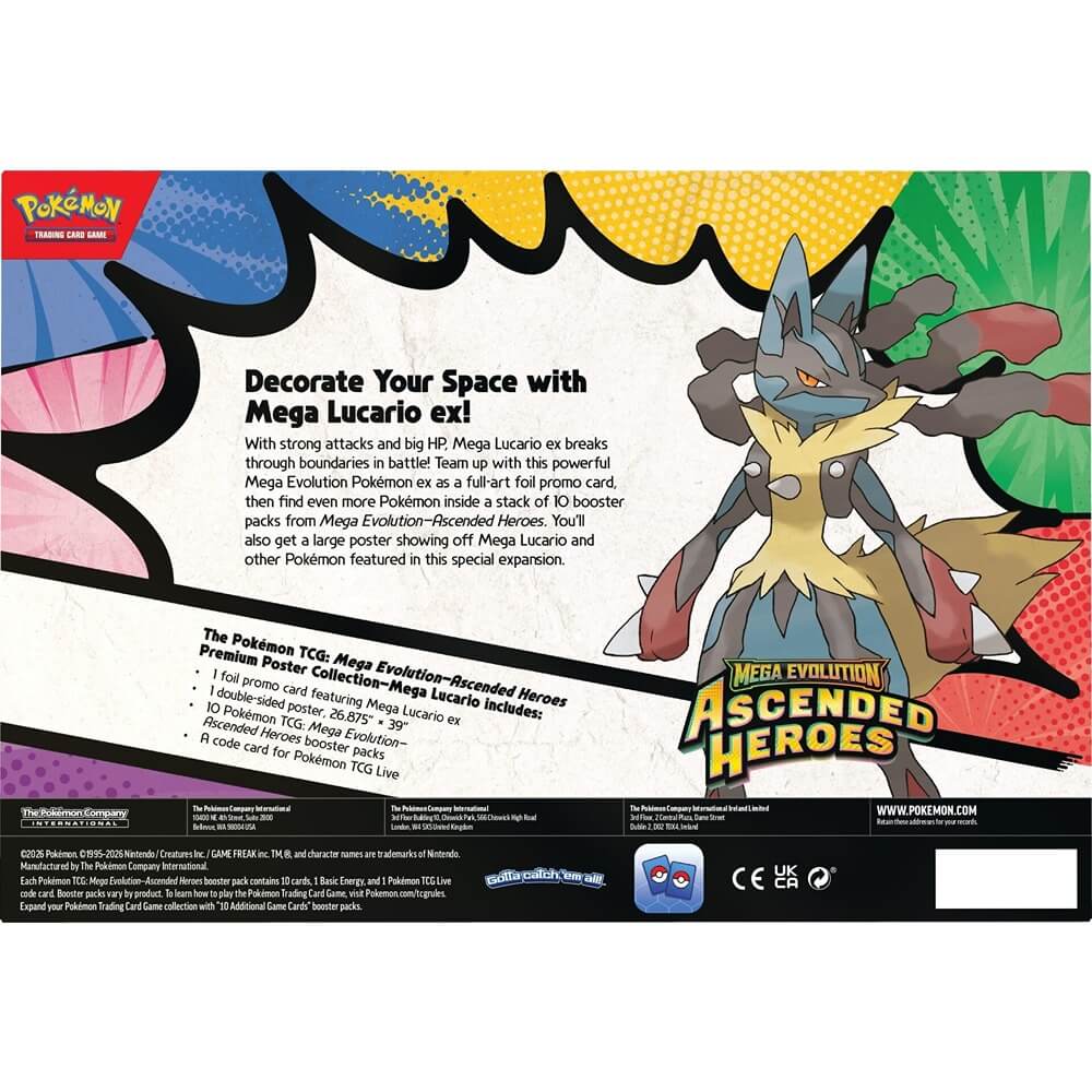 Pokemon TCG: Mega Evolution - Ascended Heroes Premium Poster Collection (Mega Lucario ex) (Pre-Order)