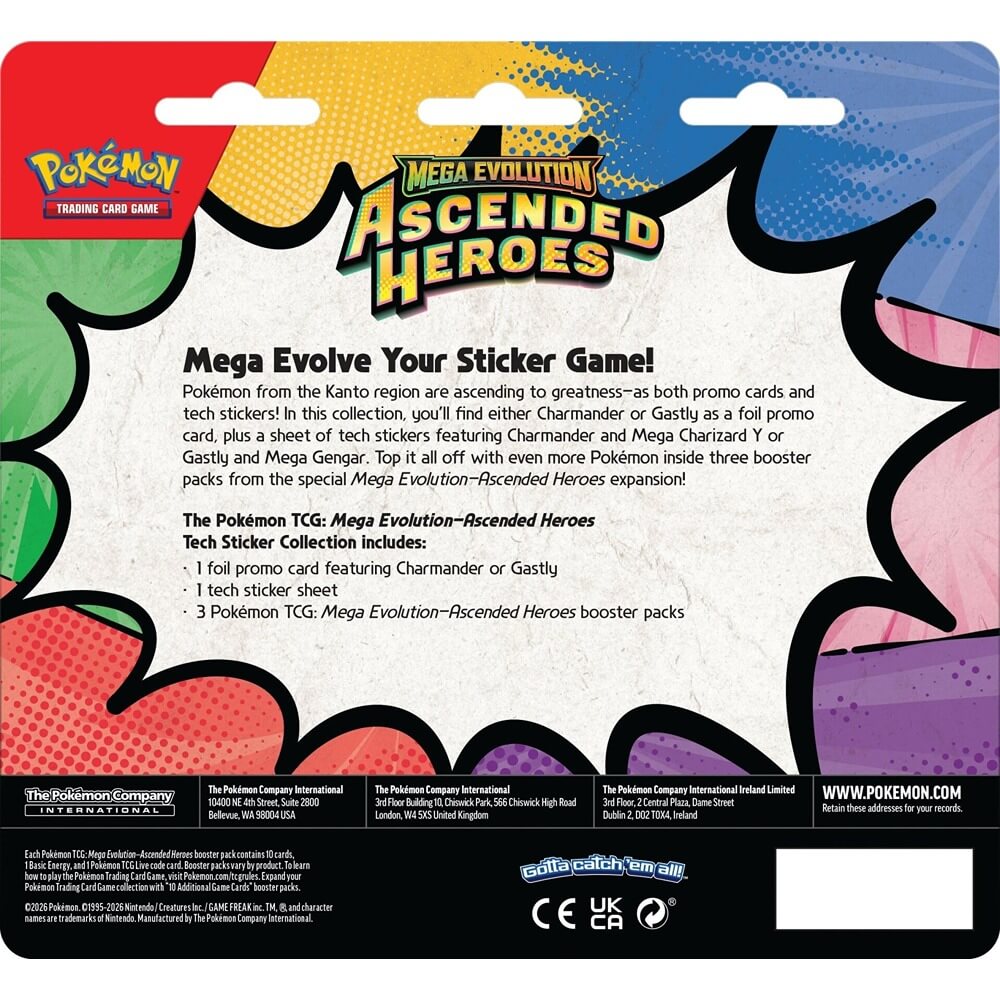 Pokemon TCG: Mega Evolution - Ascended Heroes Tech Sticker Collection (Gastly)