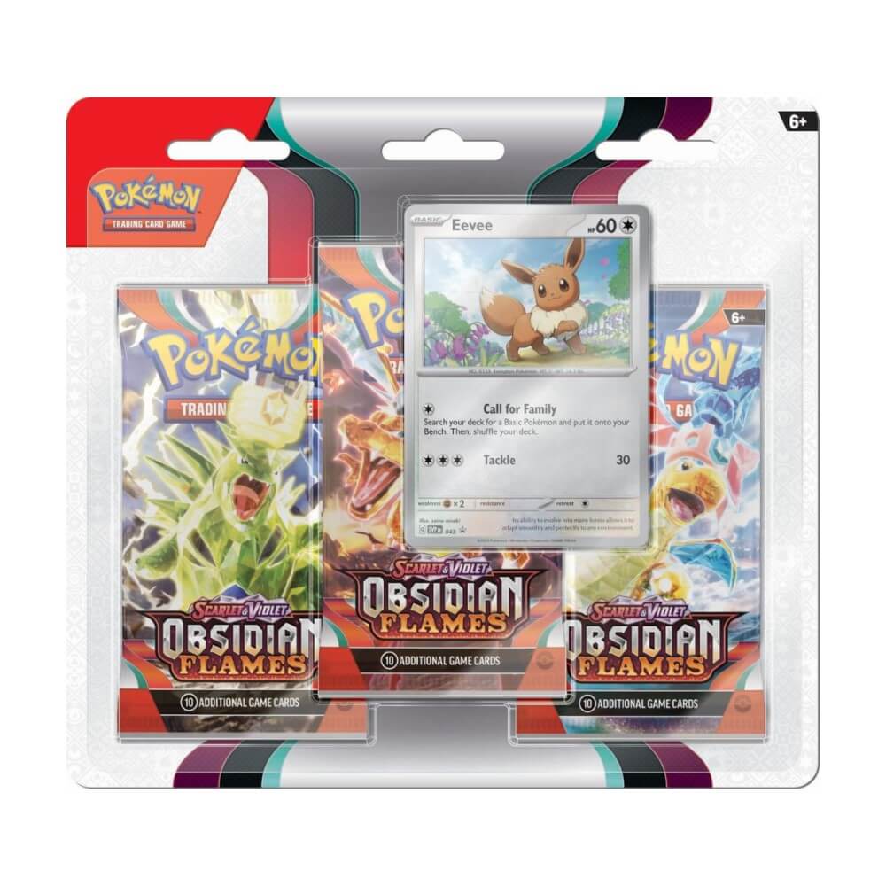 Pokemon TCG: Scarlet & Violet - Obsidian Flames Three-Booster Pack Blister (Eevee)