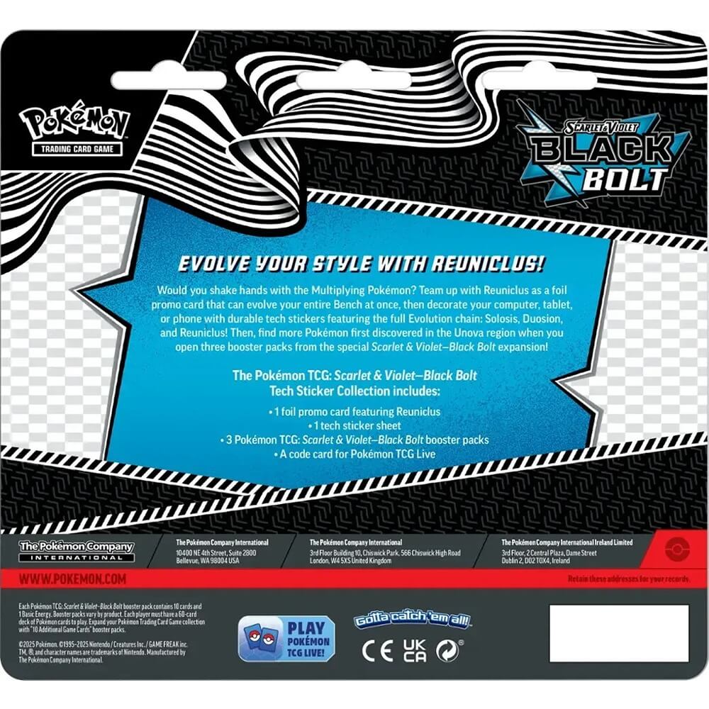 Pokemon TCG: Scarlet & Violet - Black Bolt Tech Sticker Collection