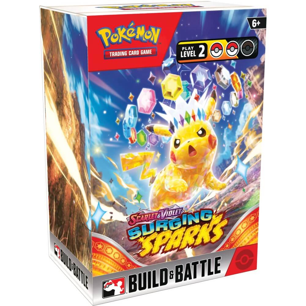 Pokemon TCG: Scarlet & Violet - Surging Sparks Build & Battle Box Booster Boyz Pokemon TCG: Scarlet & Violet - Surging Sparks Build & Battle Box Booster Boyz