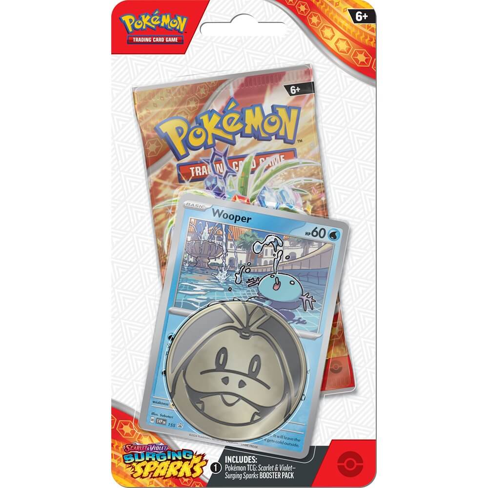 Pokemon TCG: Scarlet & Violet - Surging Sparks Checklane Blister Pack (Wooper)