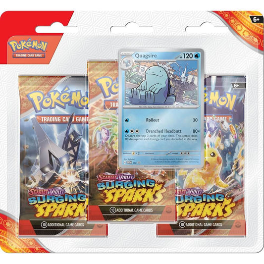 Pokemon TCG: Scarlet & Violet - Surging Sparks Three-Booster Pack Blister (Quagsire)