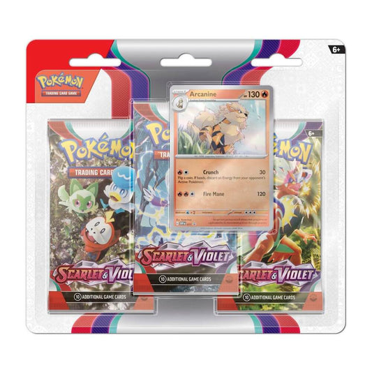 Pokemon TCG: Scarlet & Violet - Base Set Three-Booster Pack Blister (Arcanine)