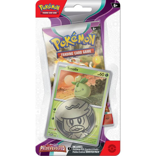 Pokemon TCG: Scarlet & Violet—Paldea Evolved: Checklane Blister Pack (Smoliv)