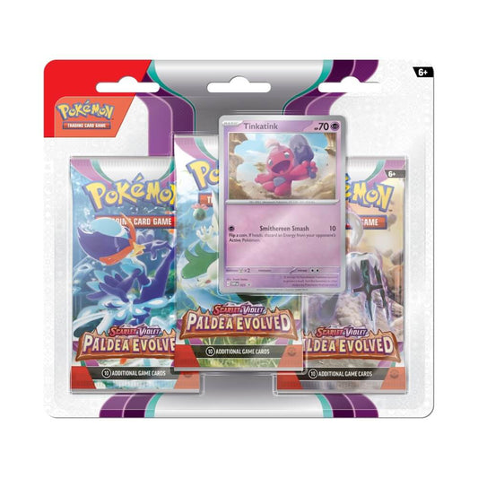 Pokemon TCG: Scarlet & Violet—Paldea Evolved: Three-Booster Pack Blister (Tinkatink)