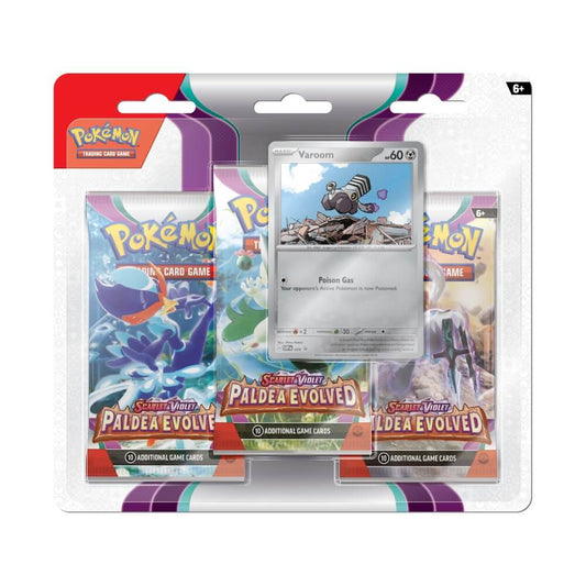 Pokemon TCG: Scarlet & Violet—Paldea Evolved: Three-Booster Pack Blister (Varoom)