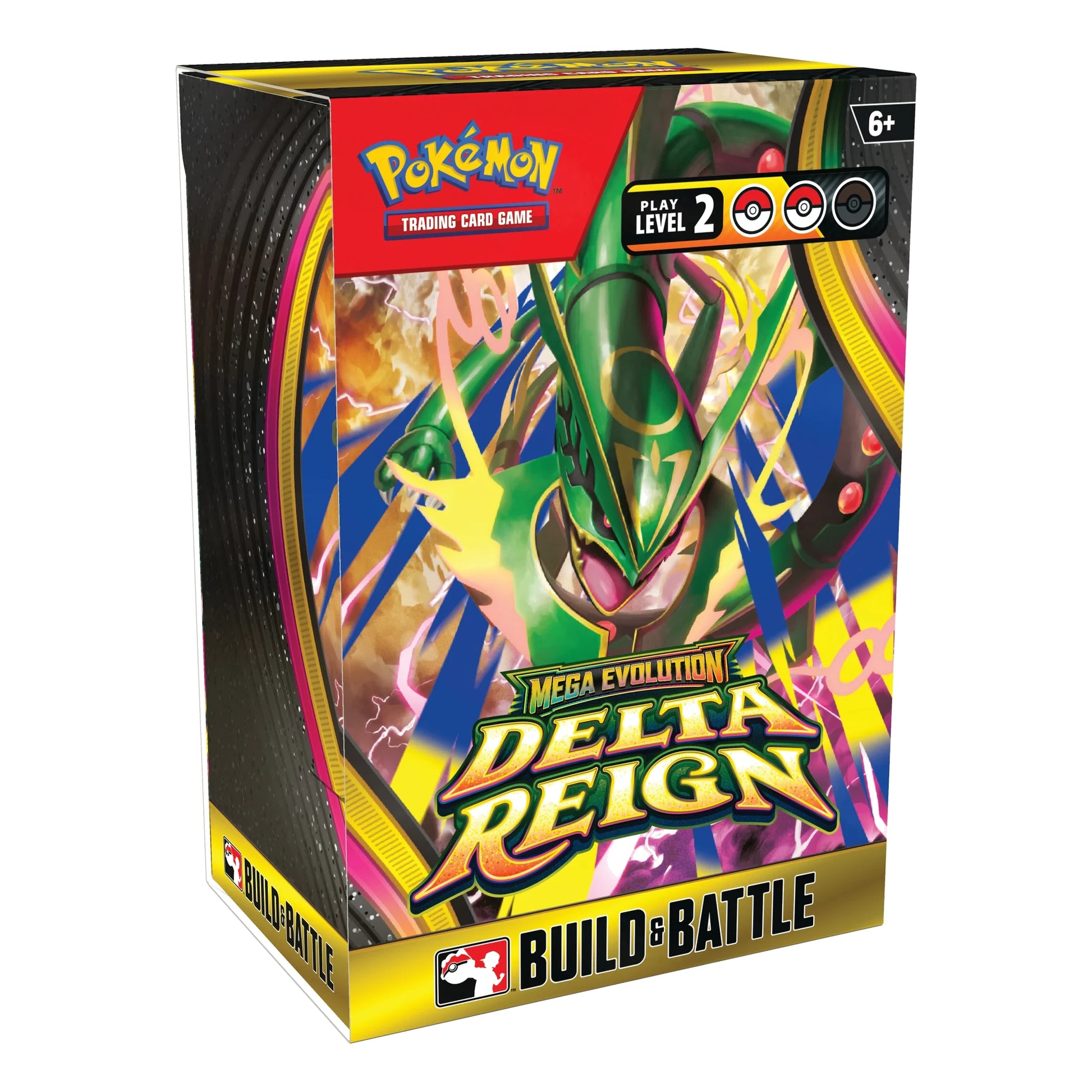 Pokémon TCG Mega Evolution Delta Reign Build & Battle Box outer sleeve, left side