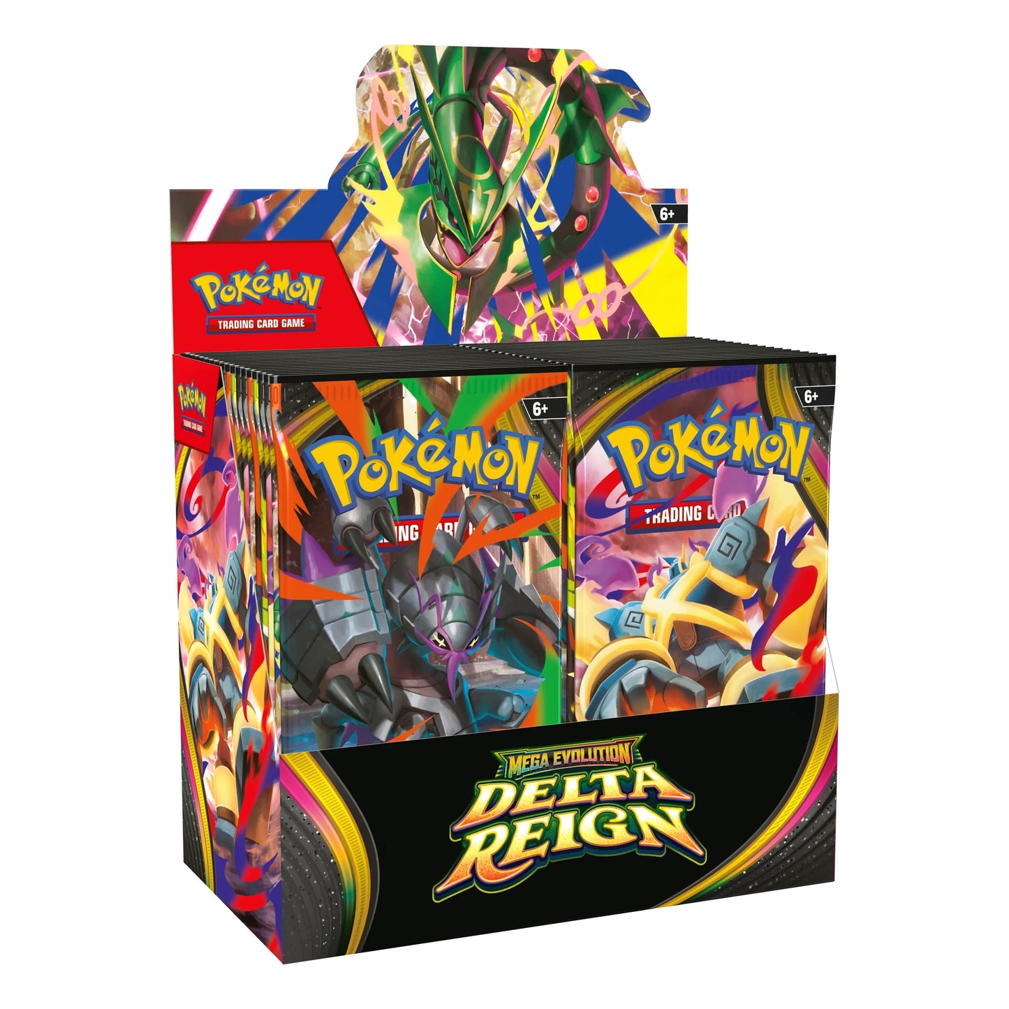 Pokémon TCG Mega Evolution Delta Reign Booster Box with 36 packs, left side