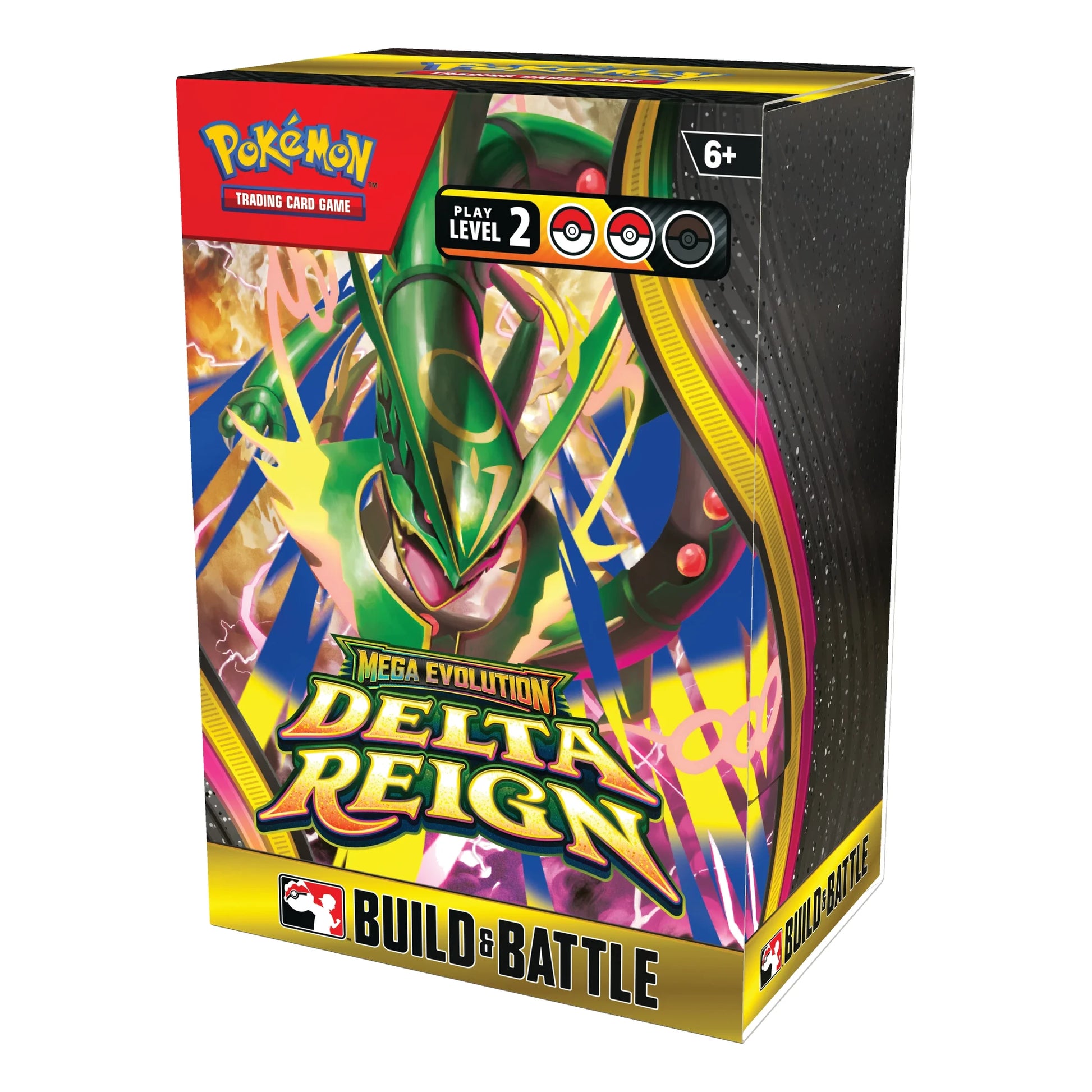 Pokémon TCG Mega Evolution Delta Reign Build & Battle Box outer sleeve, right side