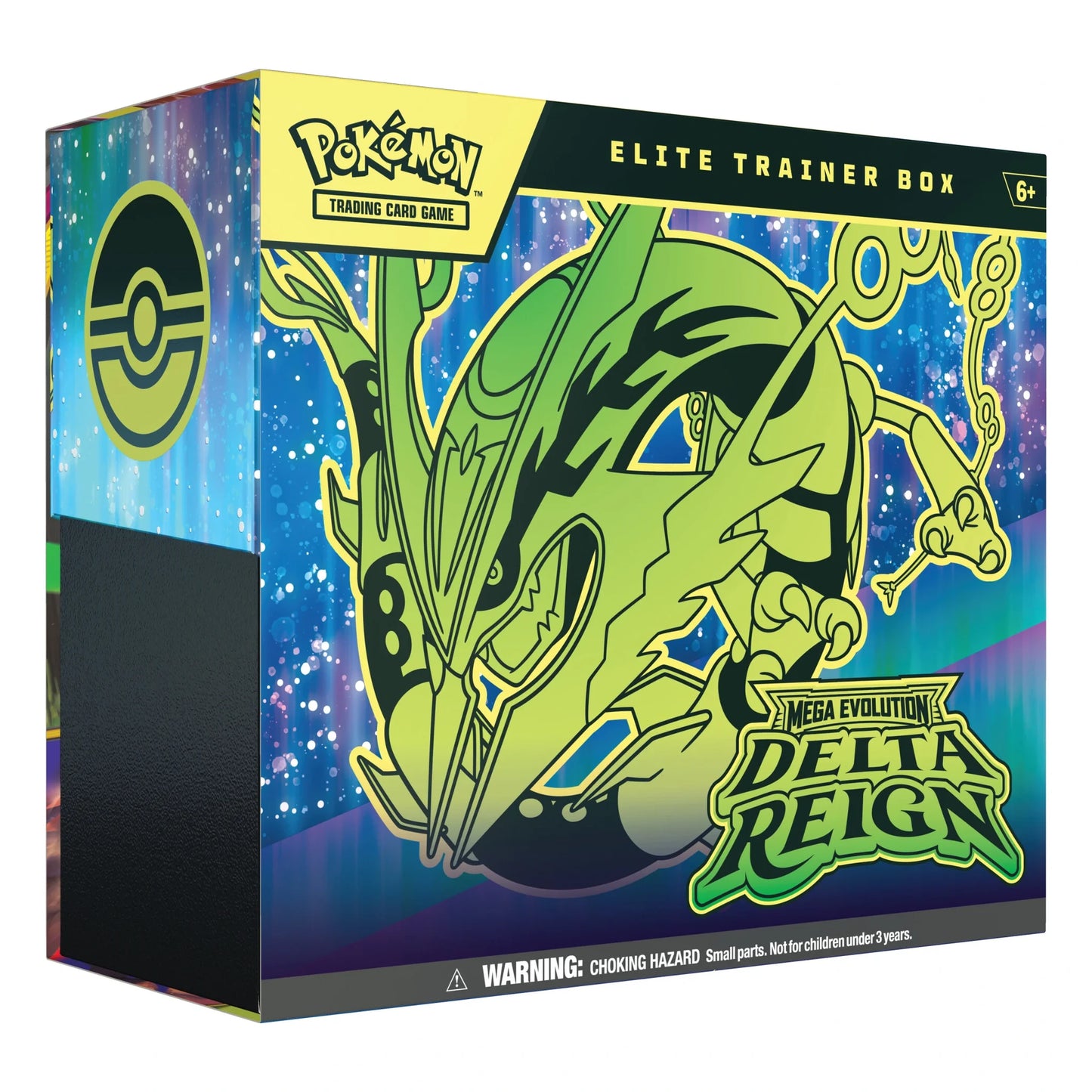 Pokémon TCG Mega Evolution Delta Reign Elite Trainer Box, left side