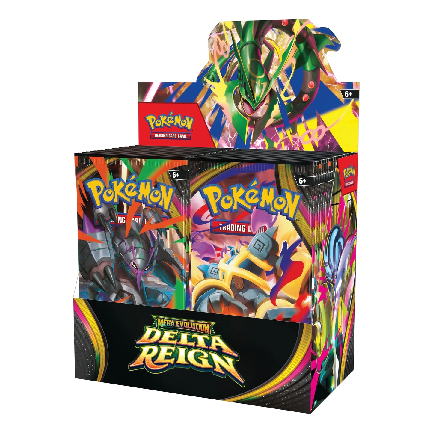 Pokémon TCG Mega Evolution Delta Reign Booster Box with 36 packs, right side