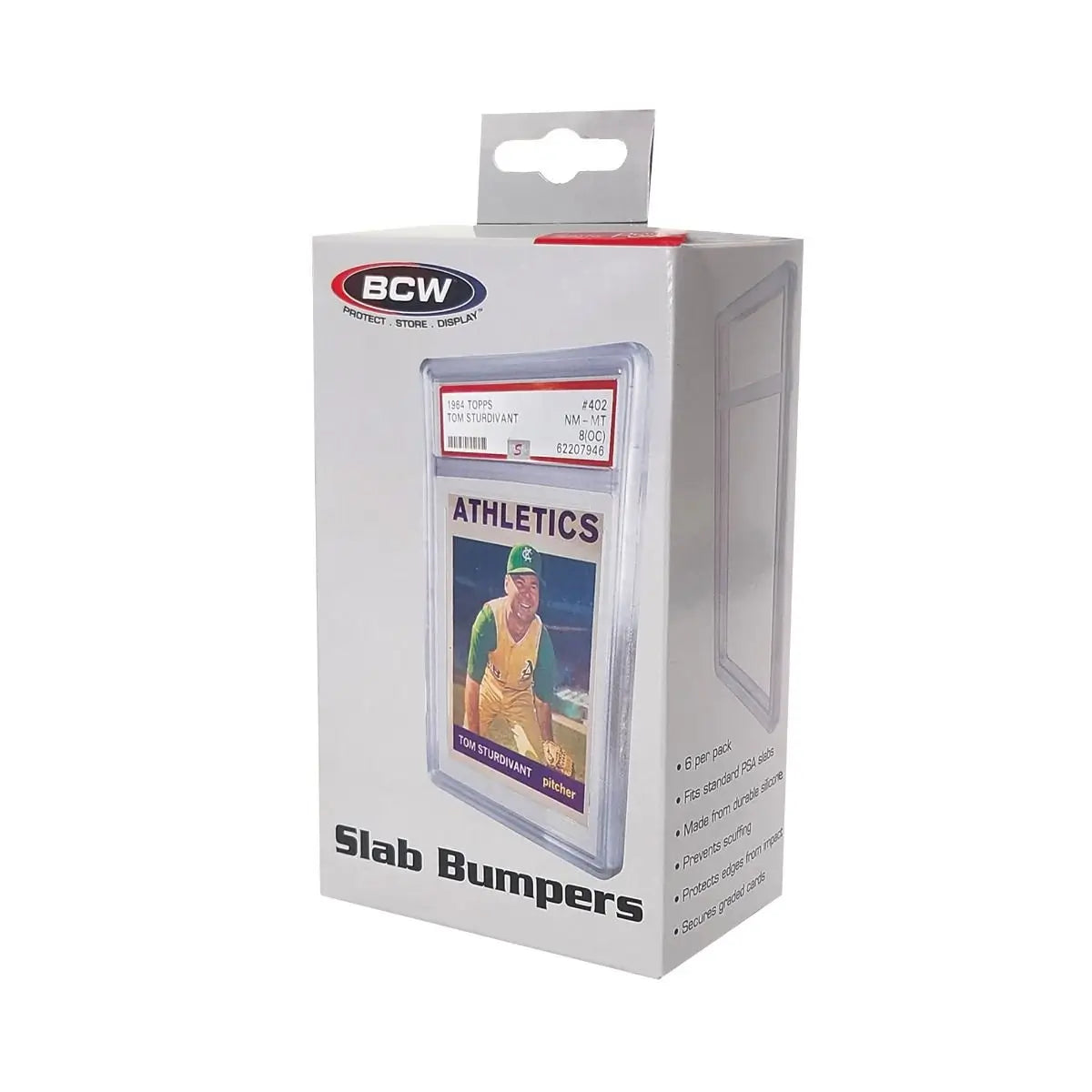 BCW PSA Slab Bumpers Translucent Clear 6-pack retail packaging front view