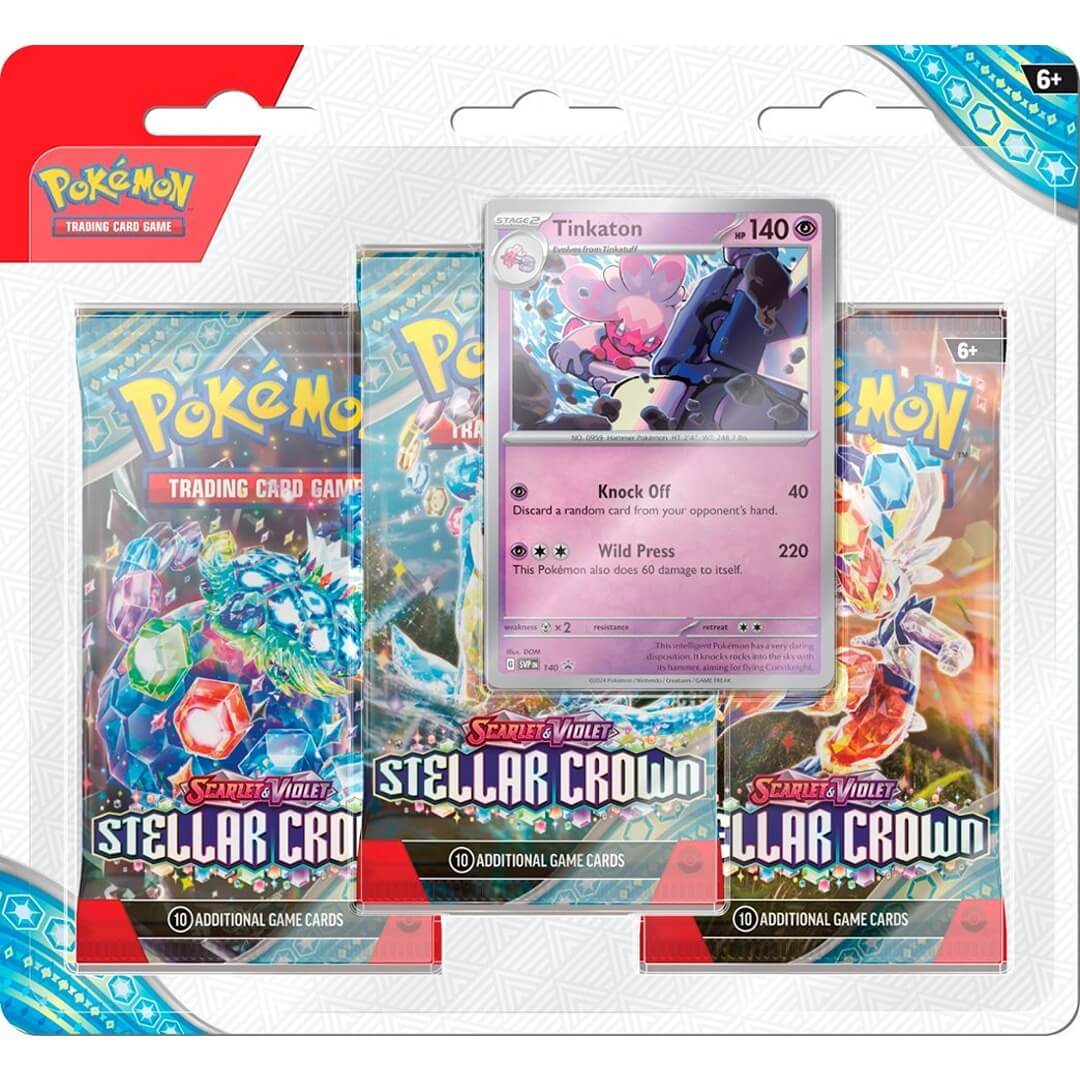 Pokemon TCG: Scarlet & Violet - Stellar Crown Three-Booster Pack Blister (Tinkaton)