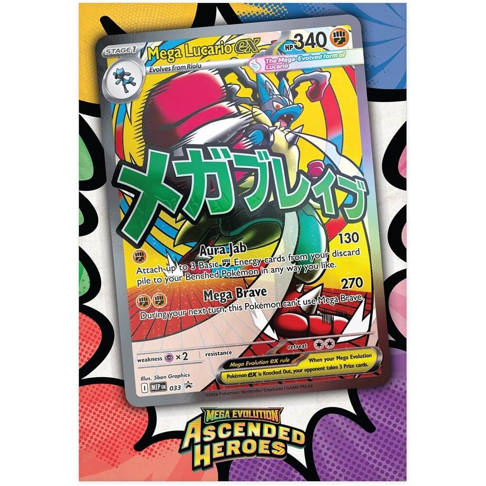Pokemon TCG: Mega Evolution - Ascended Heroes Premium Poster Collection (Mega Lucario ex) (Pre-Order)