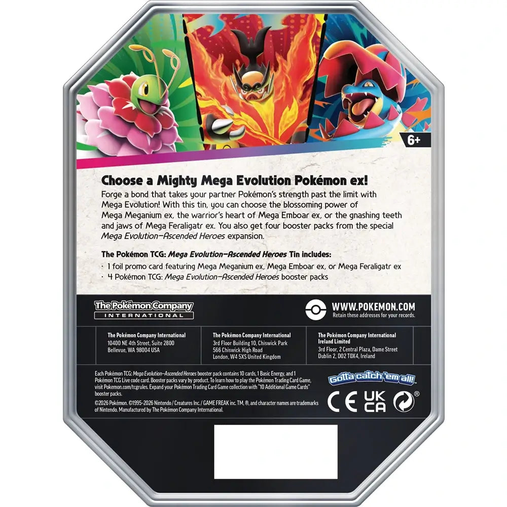 Pokemon TCG: Mega Evolution - Ascended Heroes Tin (Mega Meganium ex) (Pre-Order)