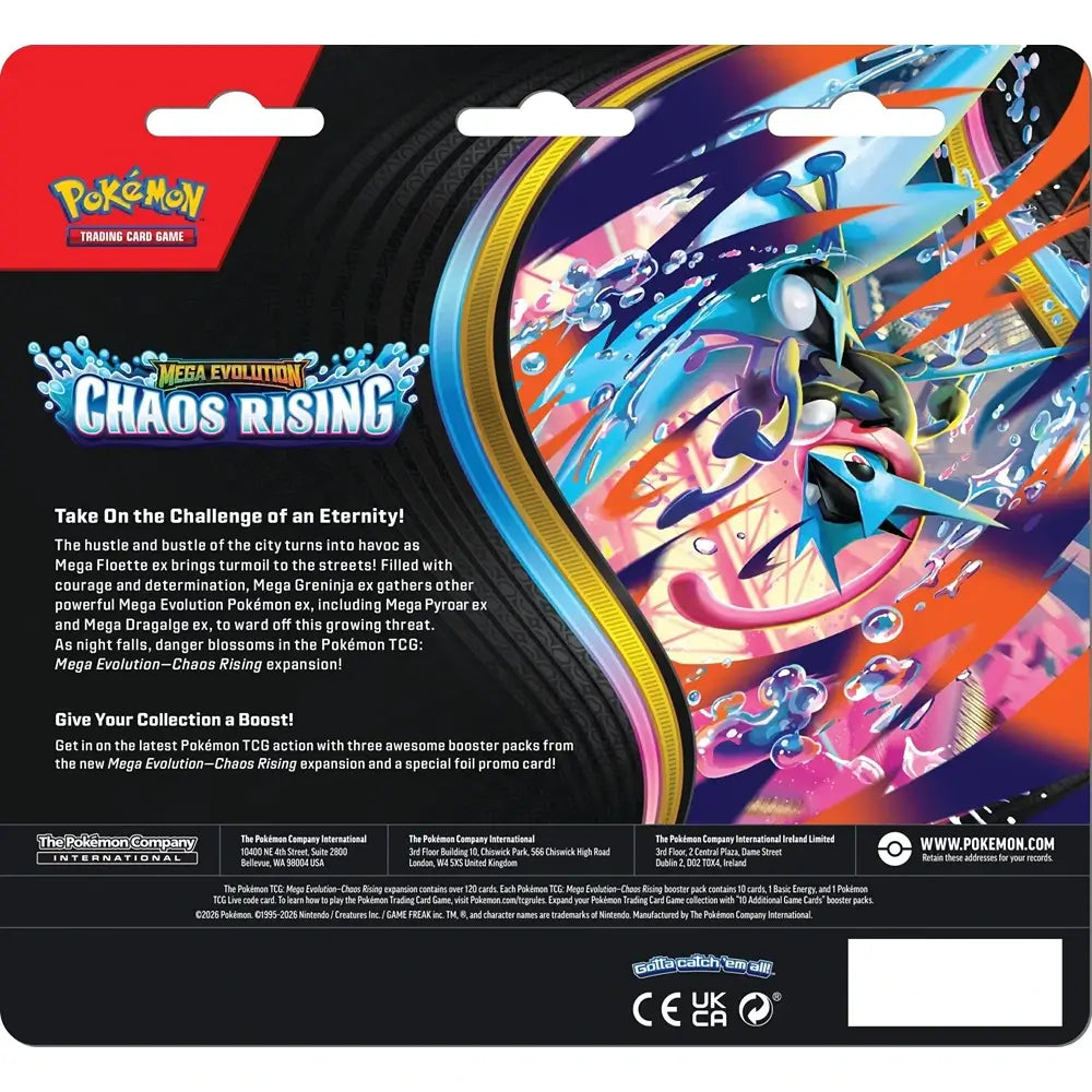 Pokemon TCG: Mega Evolution - Chaos Rising 3-Pack Blister