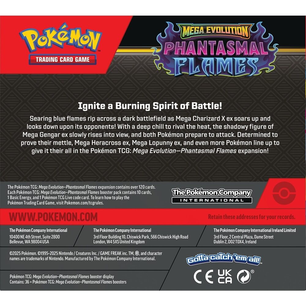 Pokemon TCG: Mega Evolution - Phantasmal Flames Booster Box (36) (Pre-Order)