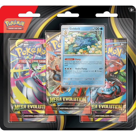 Pokemon TCG: Mega Evolution - 3-Pack Blister (Golduck) (Pre-Order)