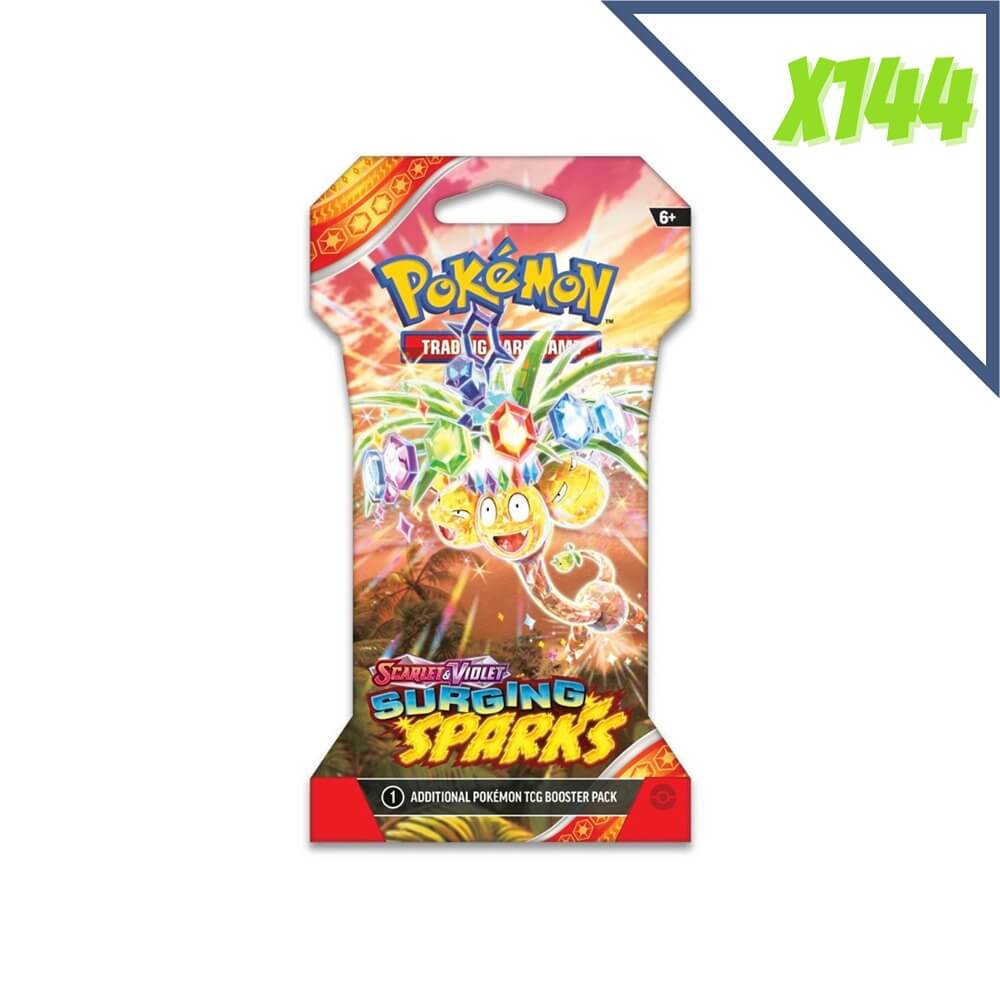 Pokemon TCG: Scarlet & Violet - Surging Sparks Sleeved Booster Pack Case (144)