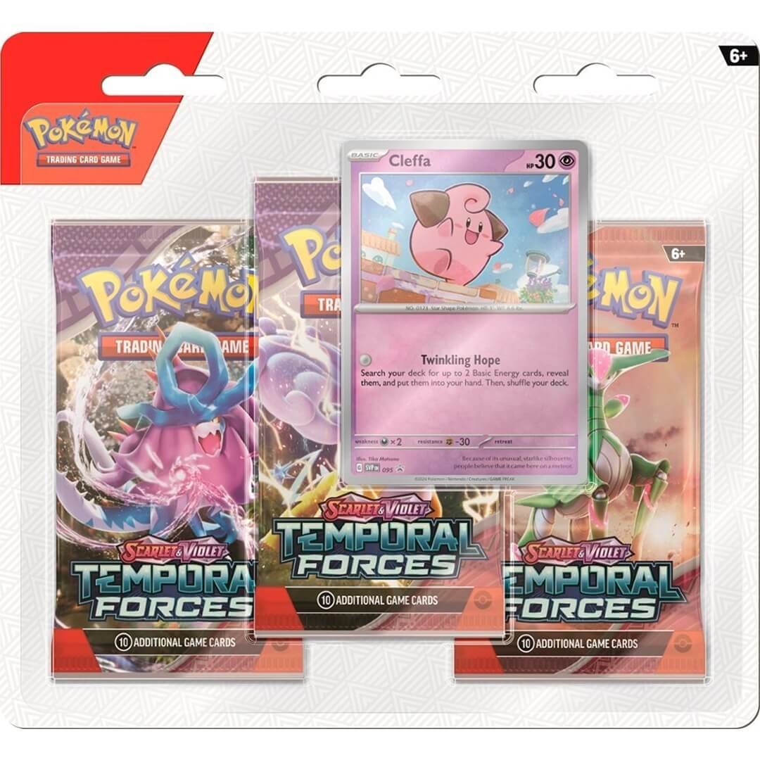 Pokemon TCG: Scarlet & Violet - Temporal Forces Three-Booster Pack Blister (Cleffa)