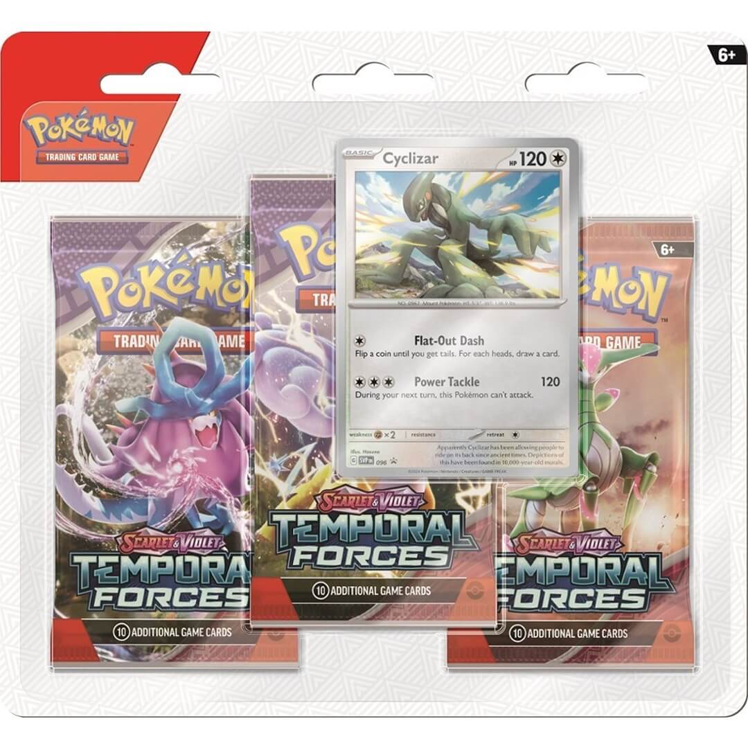 Pokemon TCG: Scarlet & Violet - Temporal Forces Three-Booster Pack Blister (Cyclizar)