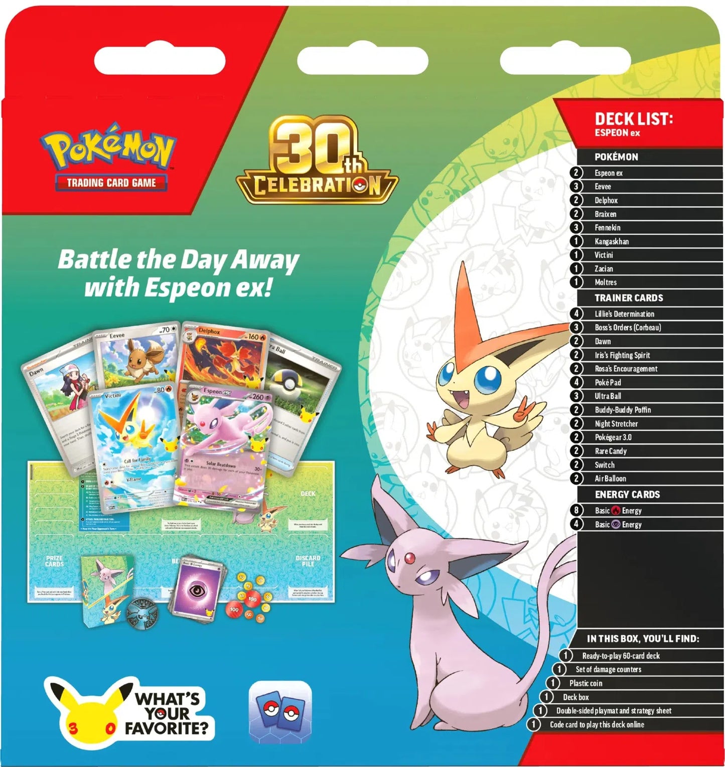 Pokemon TCG: 30th Celebration Battle Deck (Espeon ex) - Back