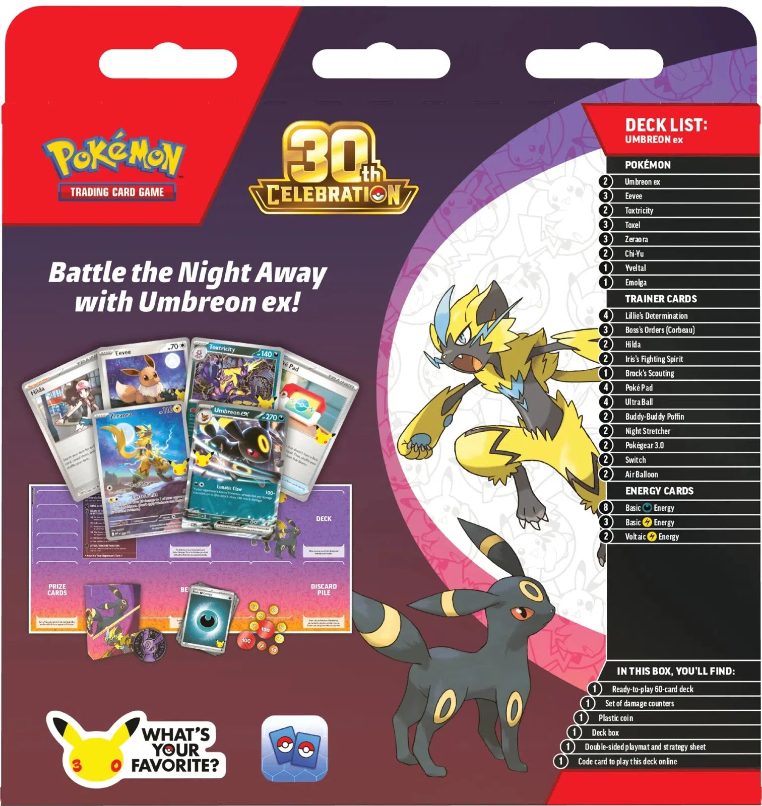 Pokemon TCG: 30th Celebration Battle Deck (Umbreon ex) - Back