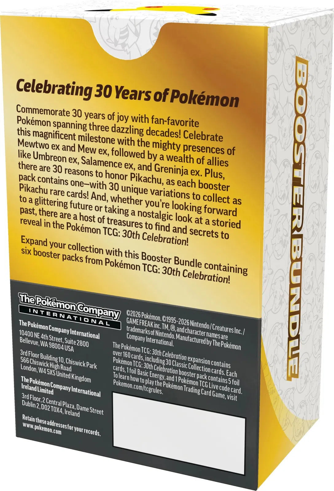 Pokemon TCG: 30th Celebration Booster Bundle - Back