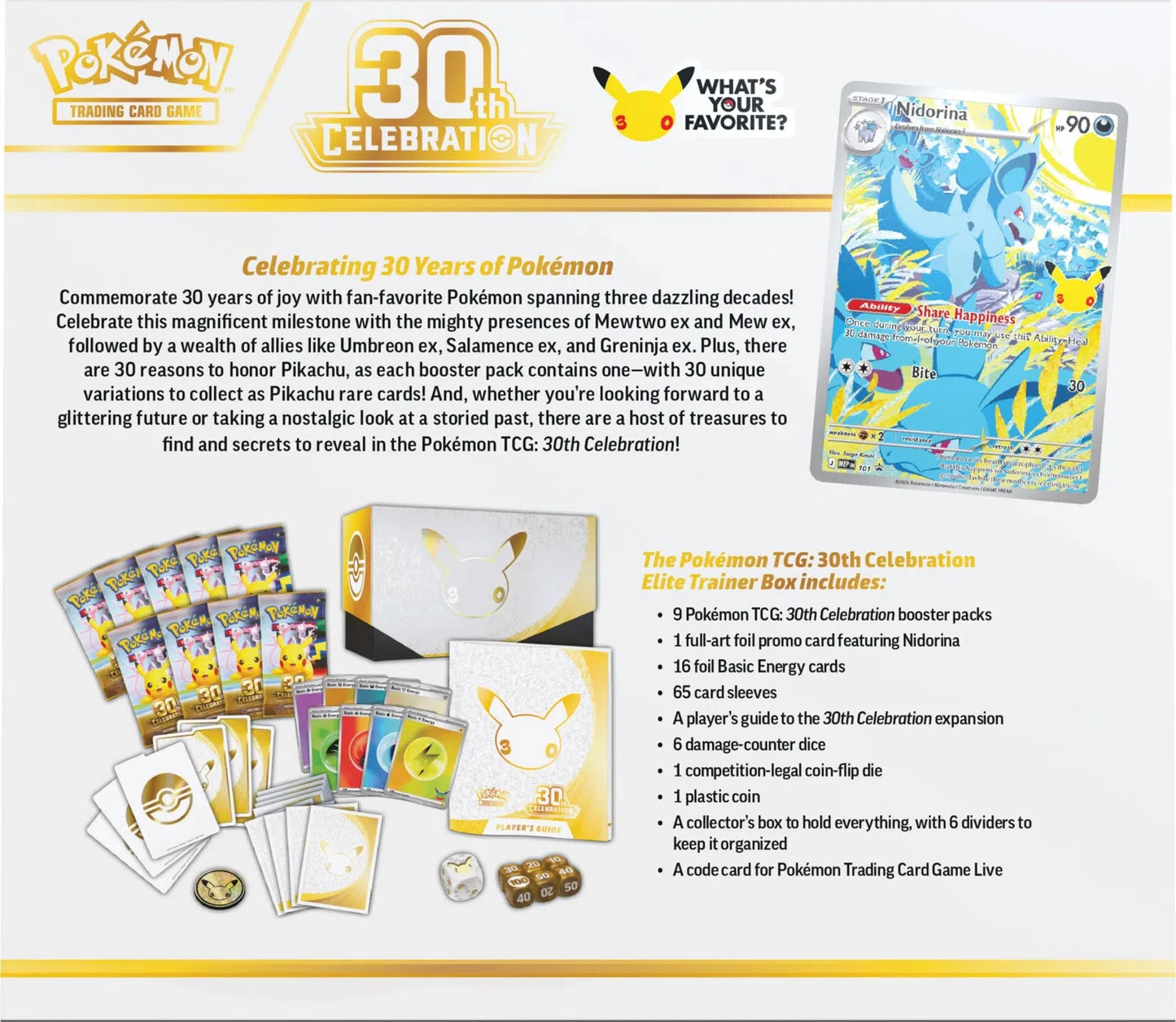 Pokemon TCG: 30th Celebration Elite Trainer Box (ETB) - Back