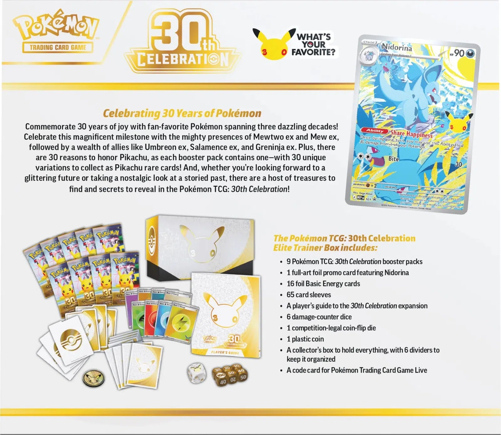 Pokemon TCG: 30th Celebration Elite Trainer Box (ETB) - Back