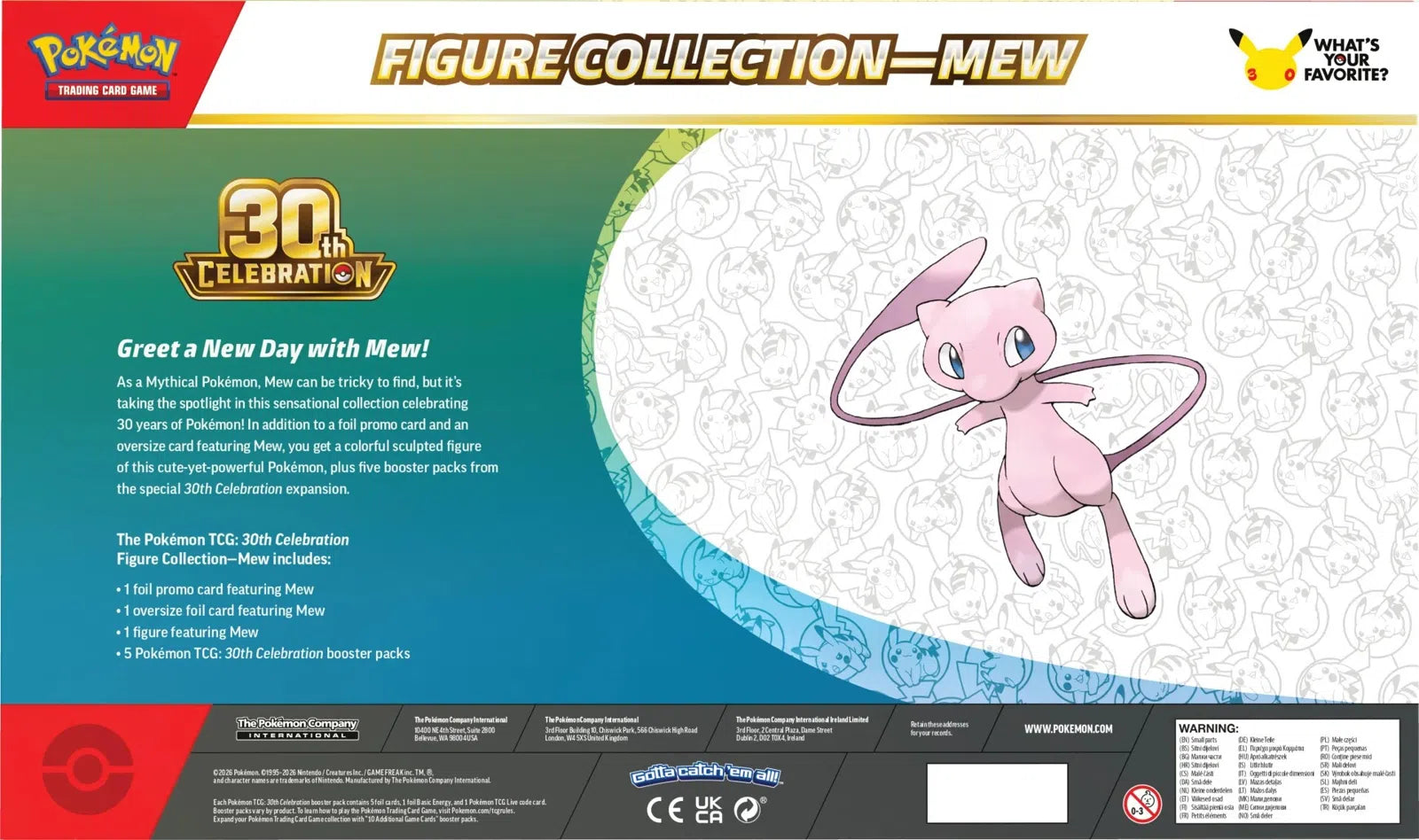 Pokemon TCG: 30th Celebration Figure Collection (Mew) - Back