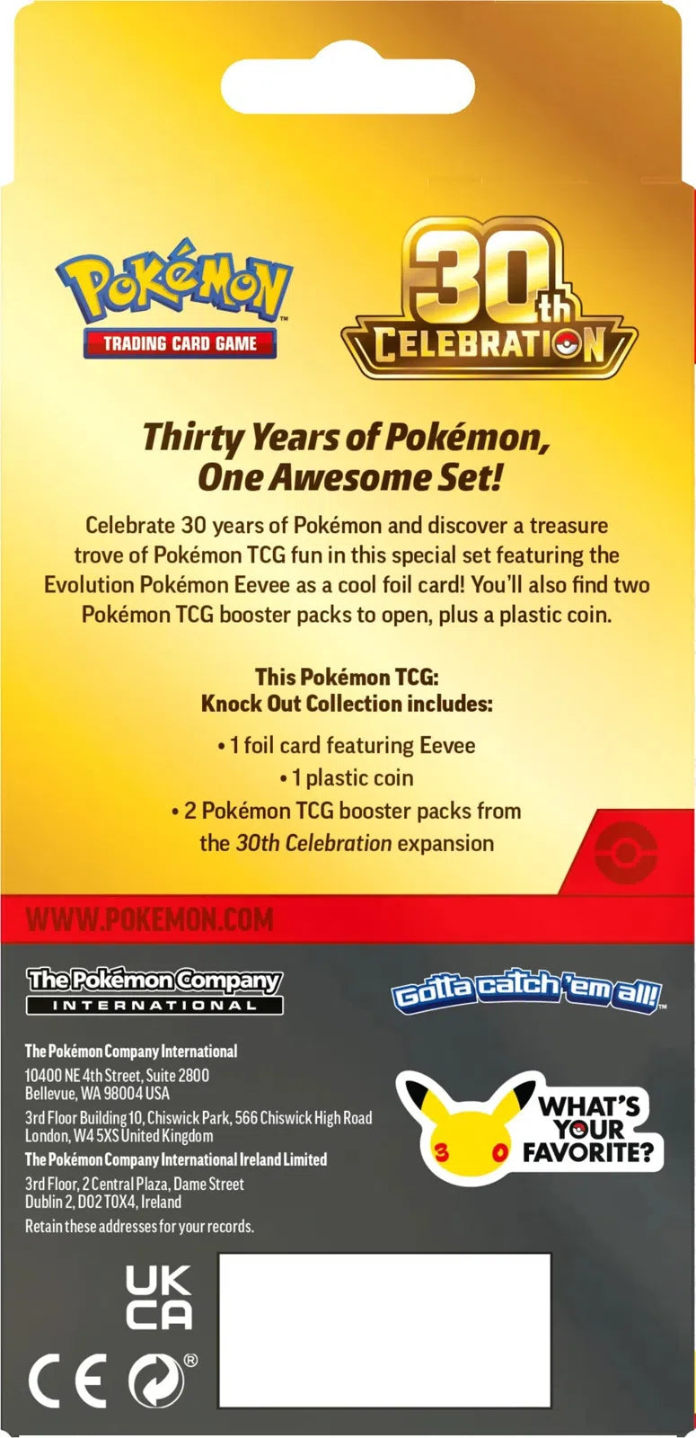 Pokemon TCG: 30th Celebration Knockout Collection - Back