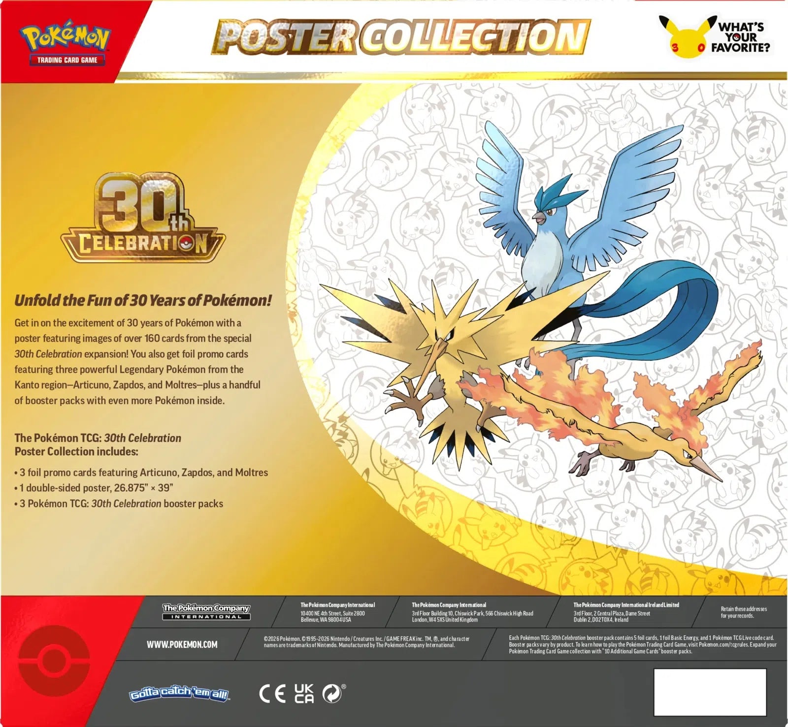Pokemon TCG: 30th Celebration Poster Collection - Back