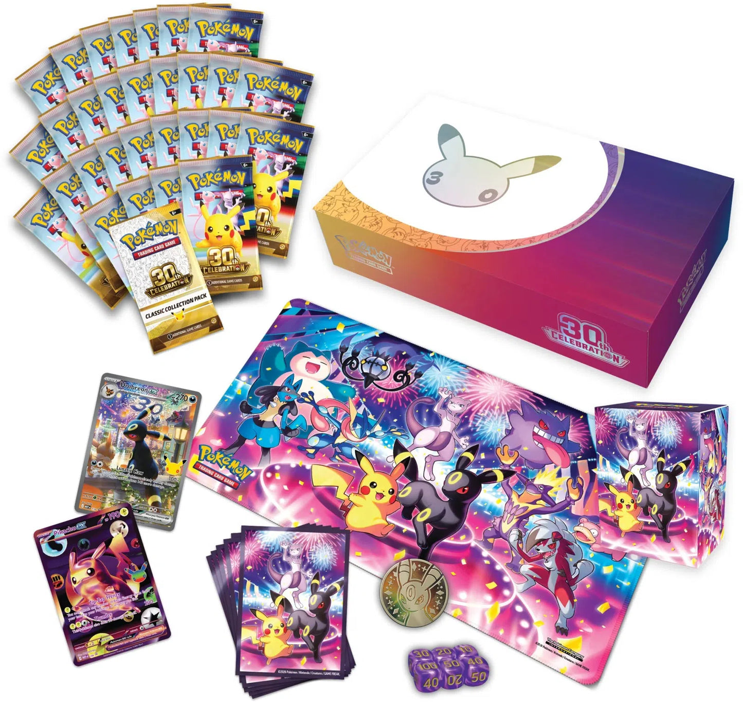 Pokemon TCG: 30th Celebration Ultra-Premium Collection (Night) - Grouped Components