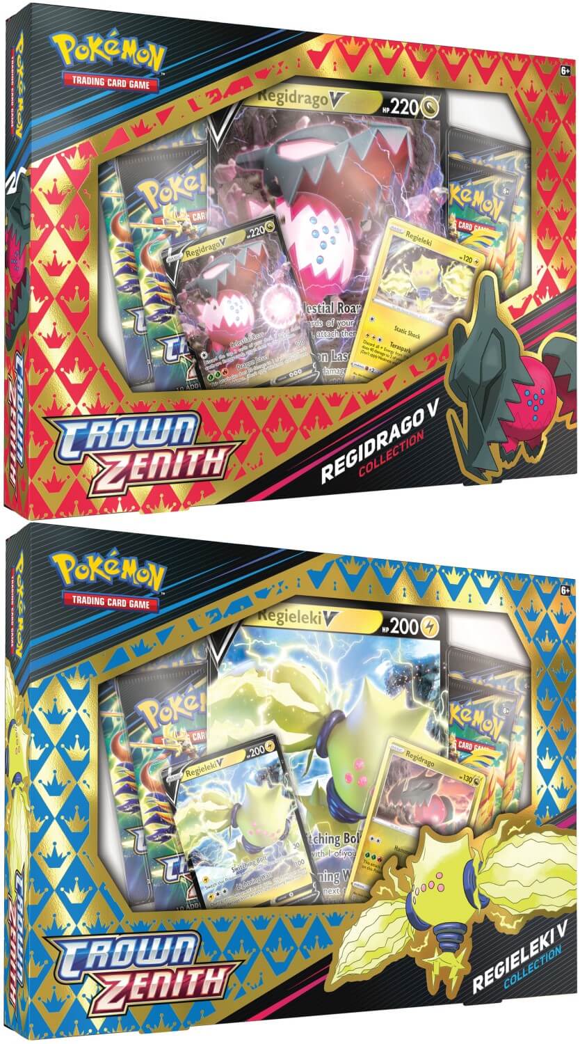 Pokemon TCG: Sword & Shield - Crown Zenith - Collection Box (Regidrago V & Regieleki V) Case (6)
